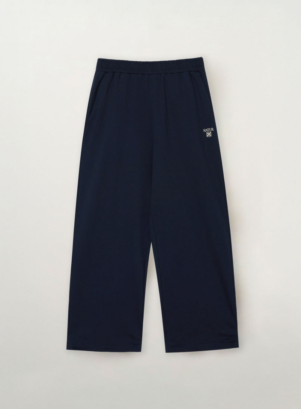 [satur] (W) Loren Small Logo Light Weight Sweatpants - Navy
