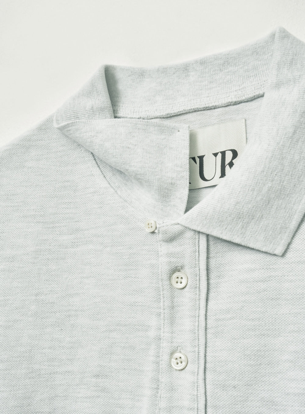 [satur] (W) Basic Pique Polo T-Shirt - Melange White