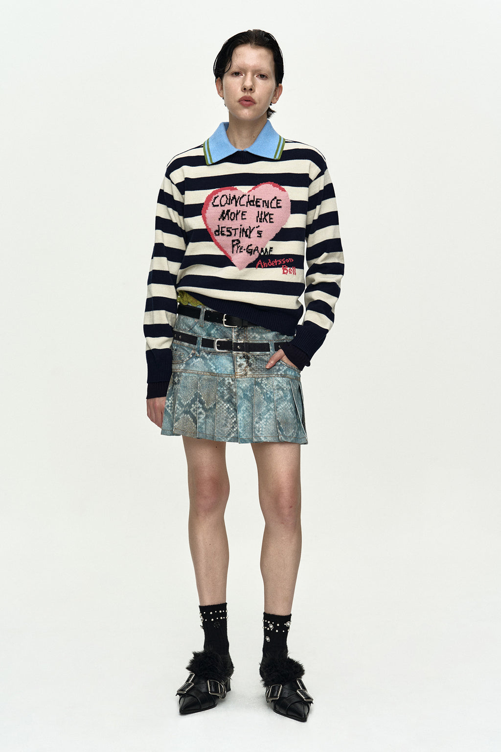 Andersson Bell Girl'S Heart Message Crew-Neck Sweater