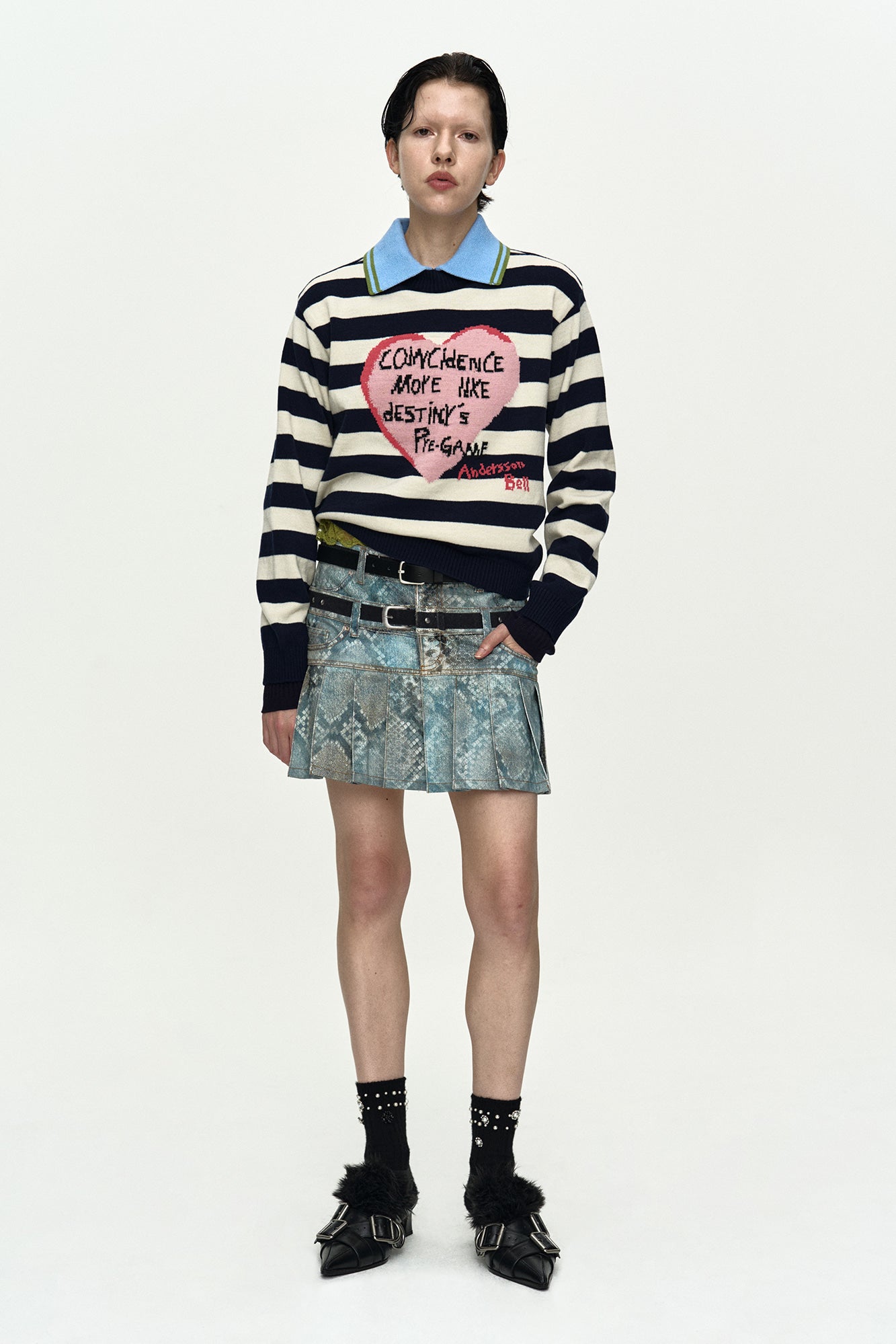 Andersson Bell Girl'S Heart Message Crew-Neck Sweater