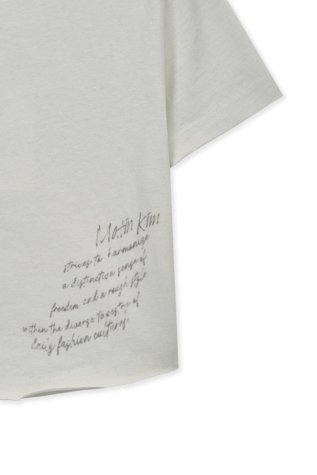 Matinkim Graffiti Round Hem Crop Top IN Cream