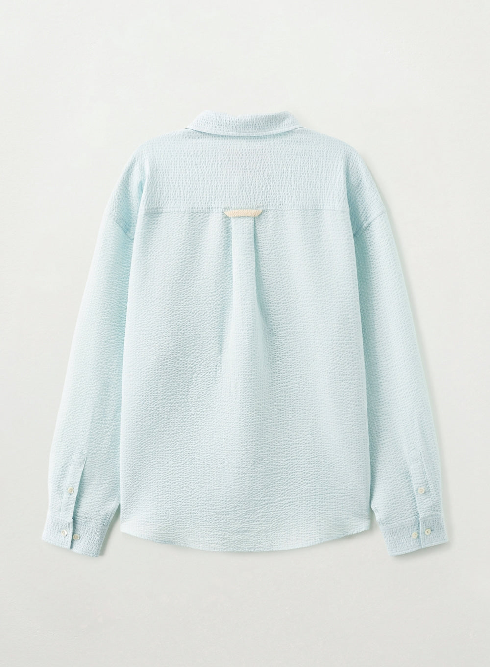 Satur Stripe Seersucker Pocket Shirt - Blue