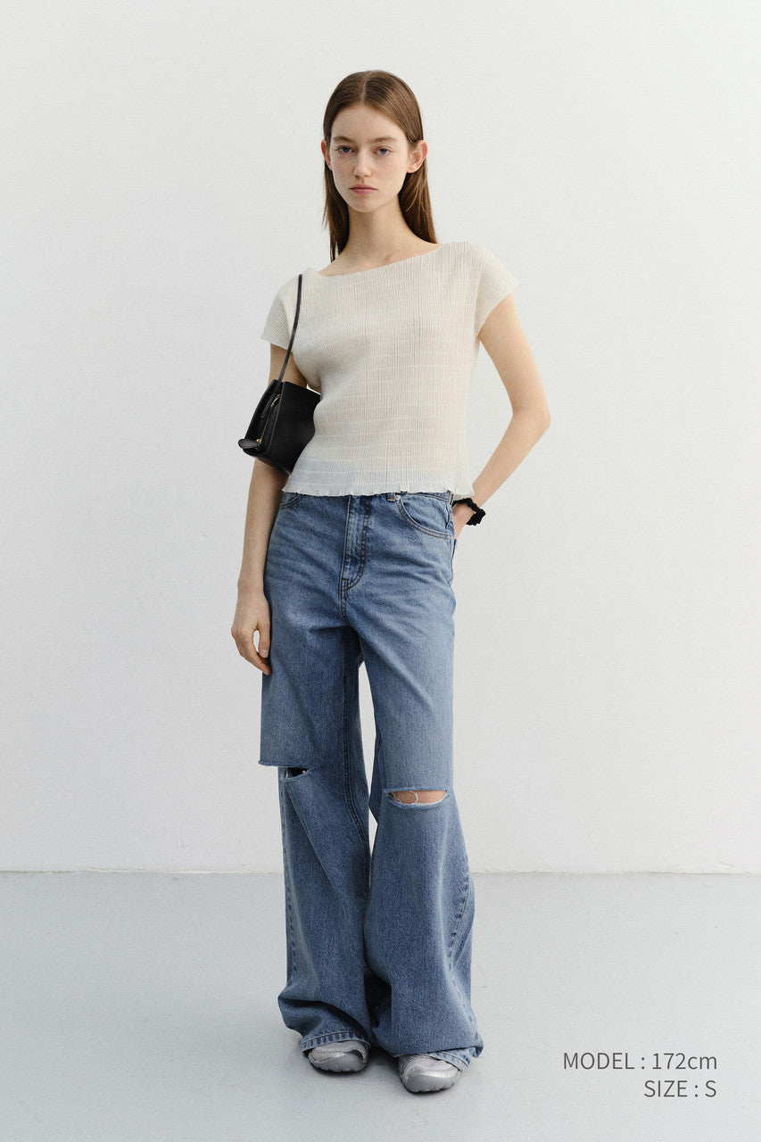 Dunst Pleats Blouse Ivory