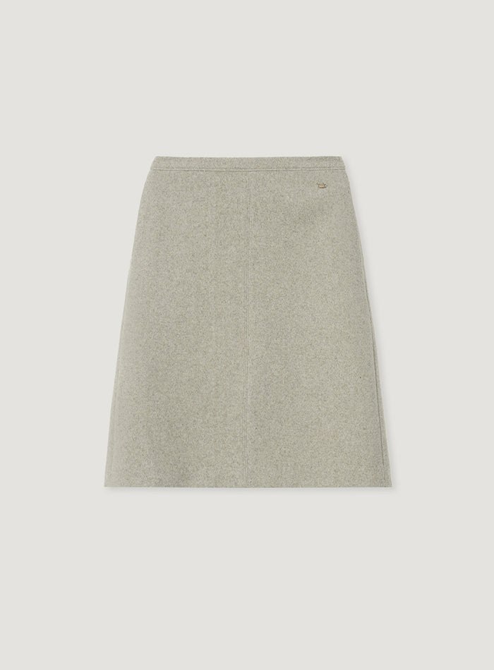 Mango Maniplease Law Wool Skirt Oatmeal