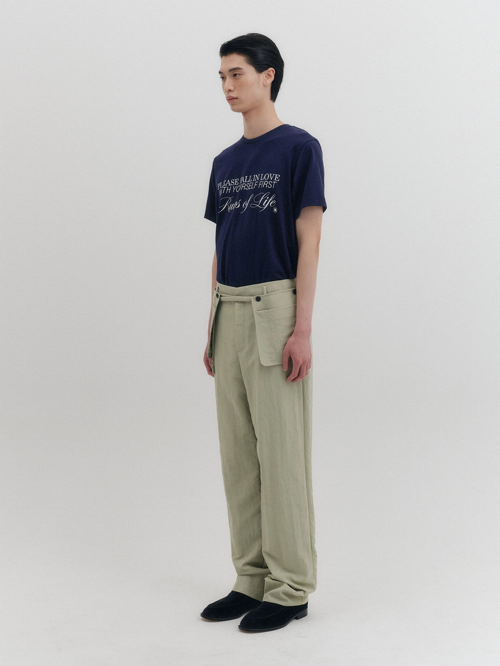 EENK Belted Straight Pants - Mint