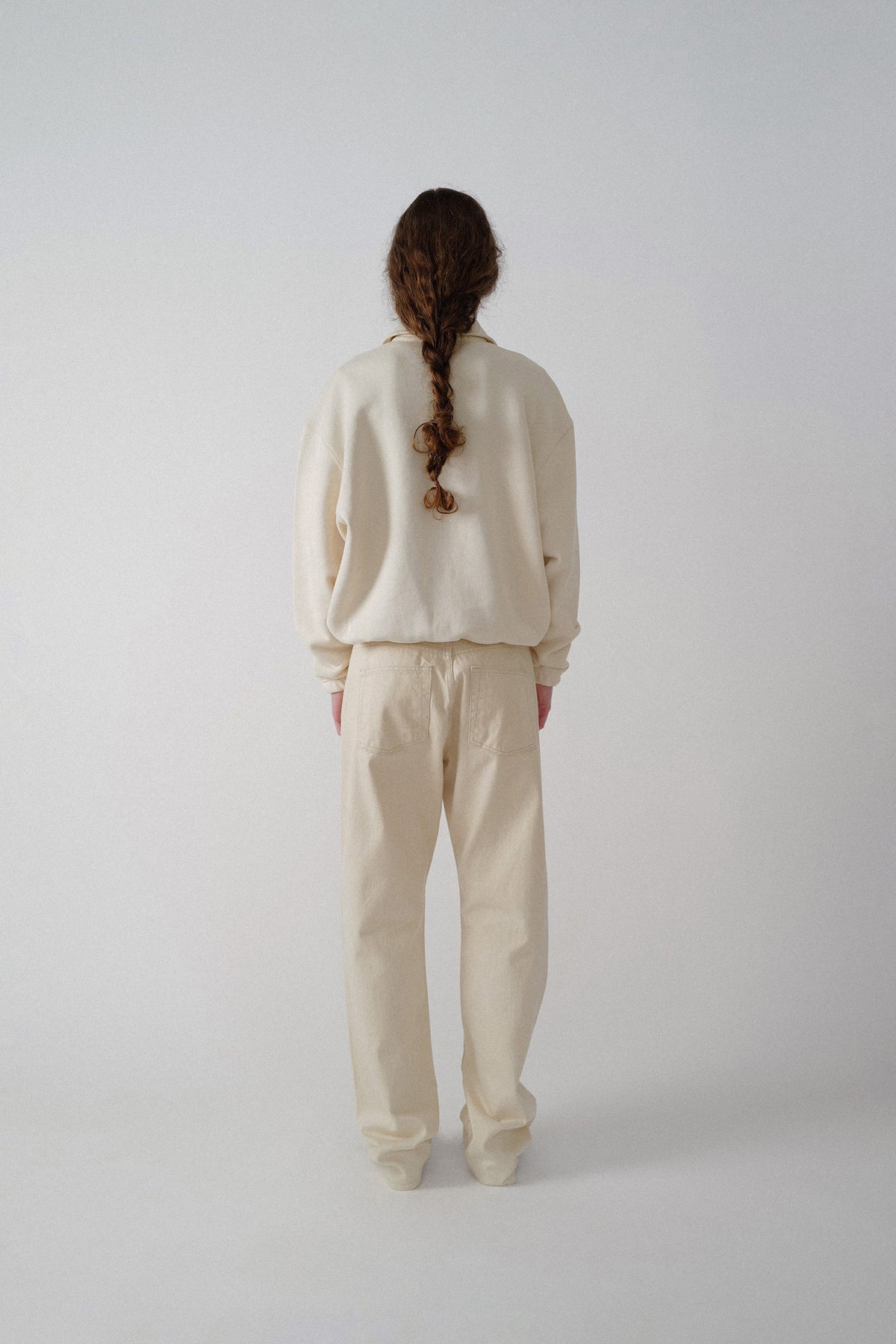 Nothing Written Pond quarter zip pullover (Cream)