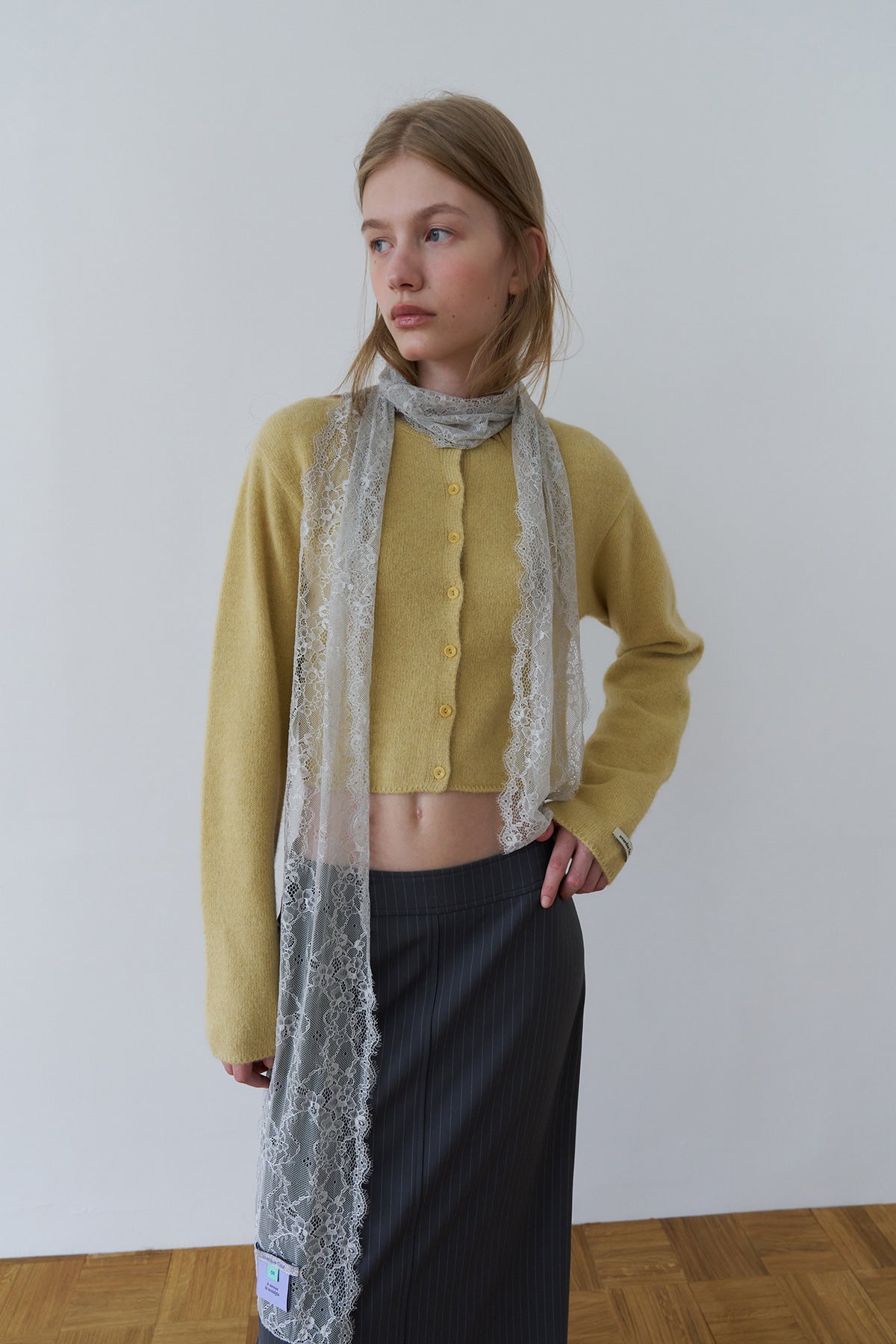 Overdueflair Victorian Lace Scarf Mid Grey