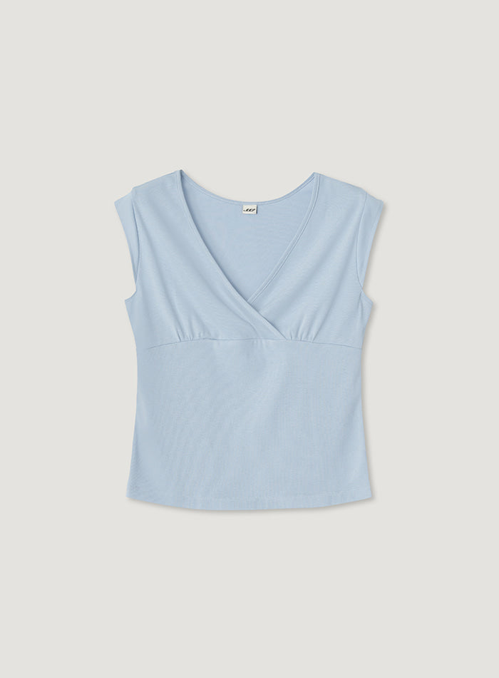 Mango Maniplease York Wrap Tee Light Blue