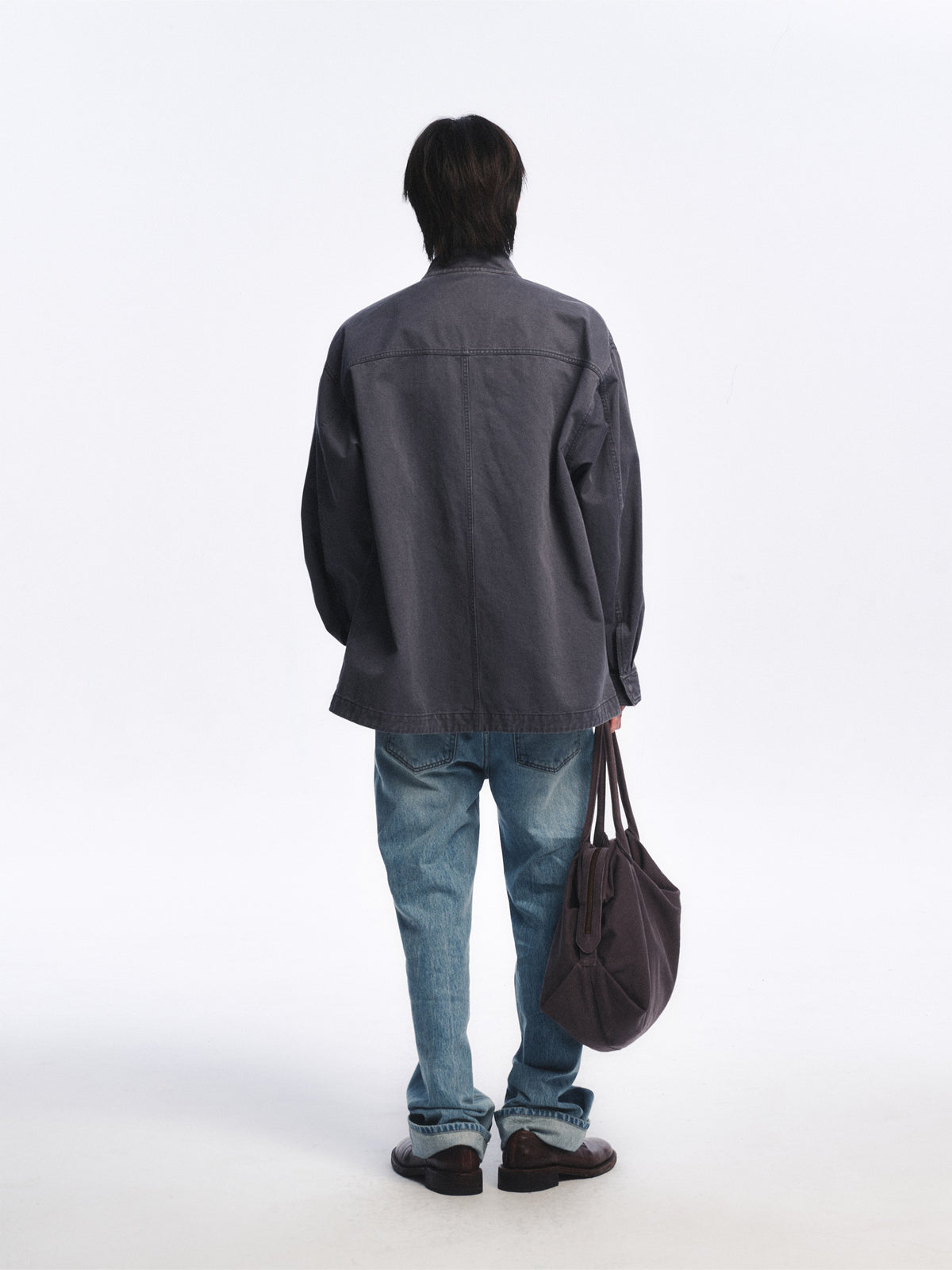 Low Classic Washed Cotton Utility Jacket Charcoal