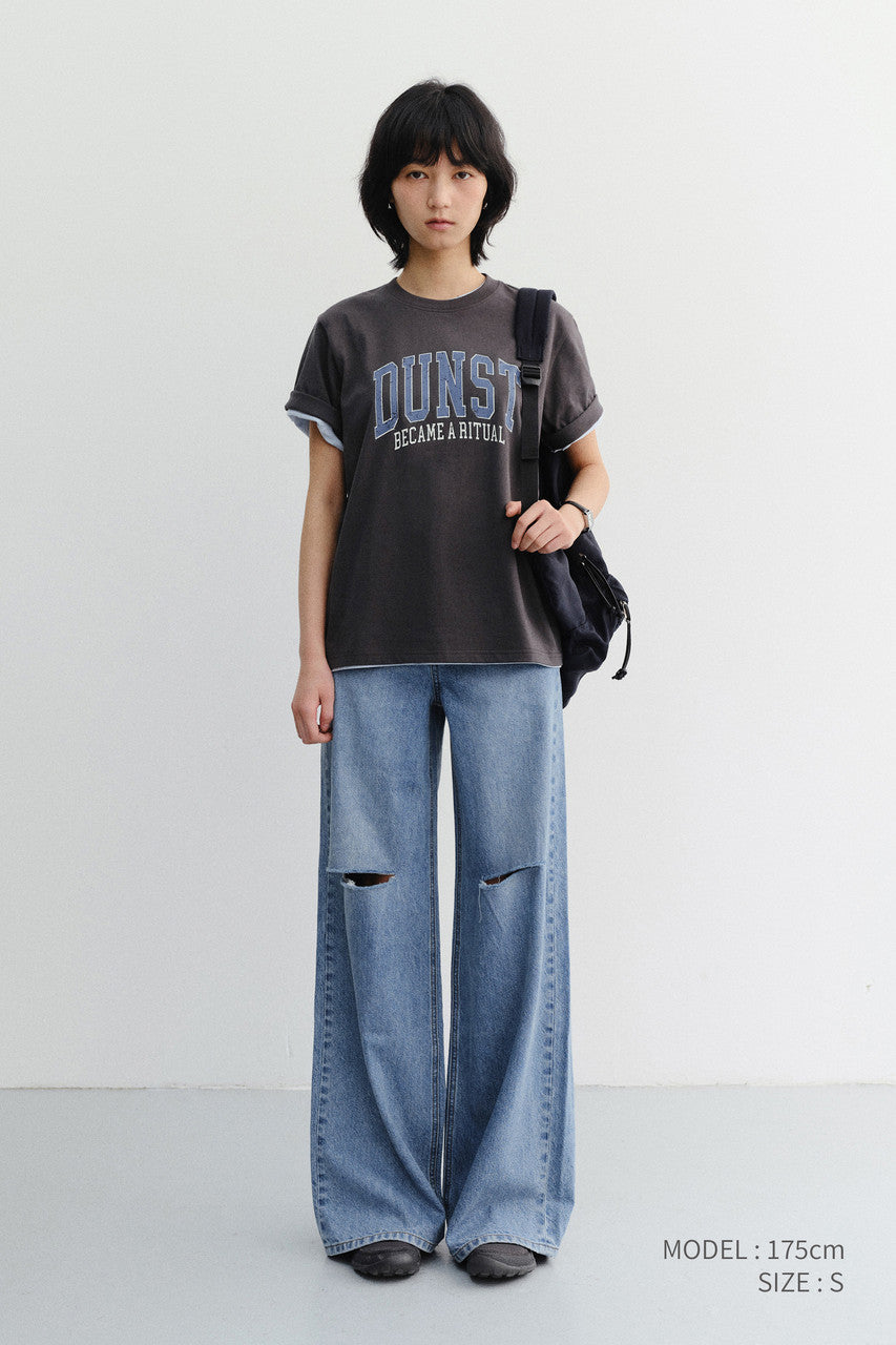 Dunst Unisex Vintage Arch Logo T-Shirt Charcoal Grey