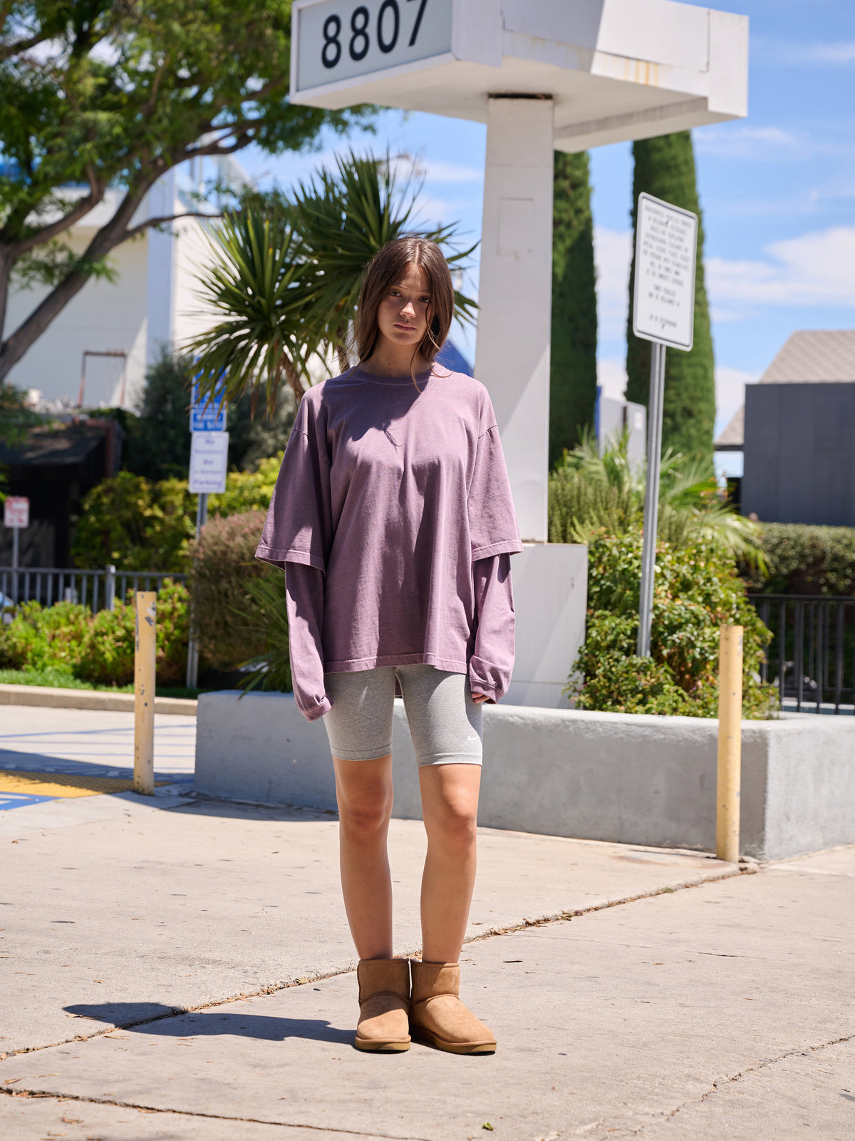 Low Classic Oversized Lc Layered Tee Lilac - Low Classic