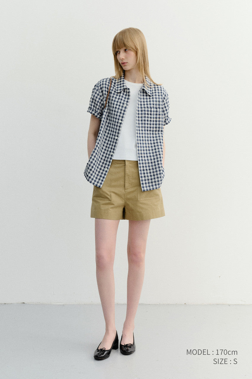 Dunst Unisex Checked Pajama Shirt Navy Check