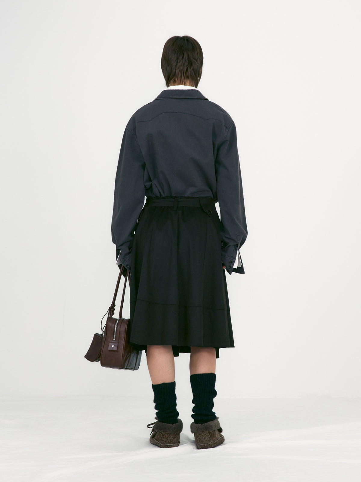 Low Classic Flared Hem Leg Warmer Black