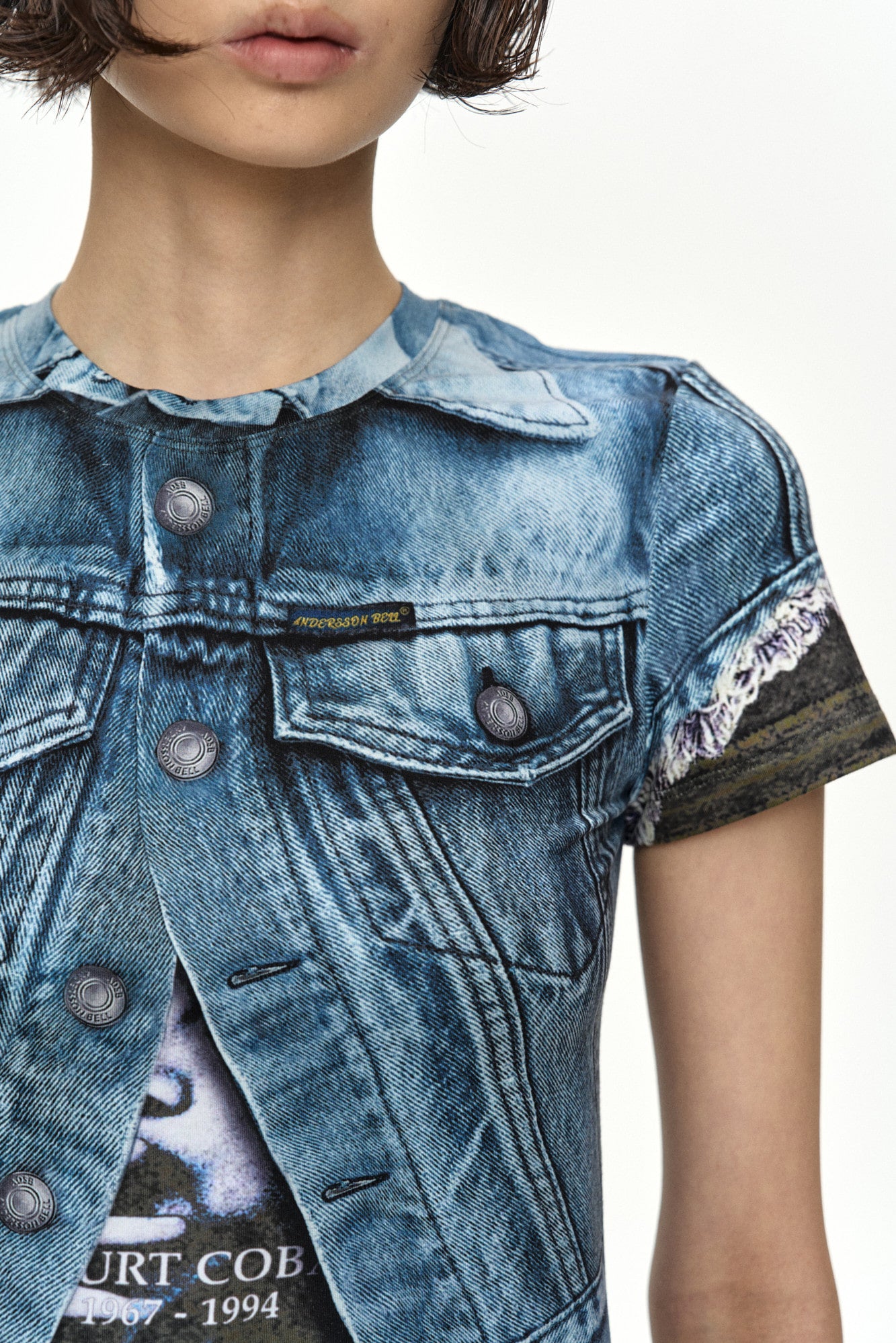 Andersson Bell Rvan Denim Vest Printed T-Shirt