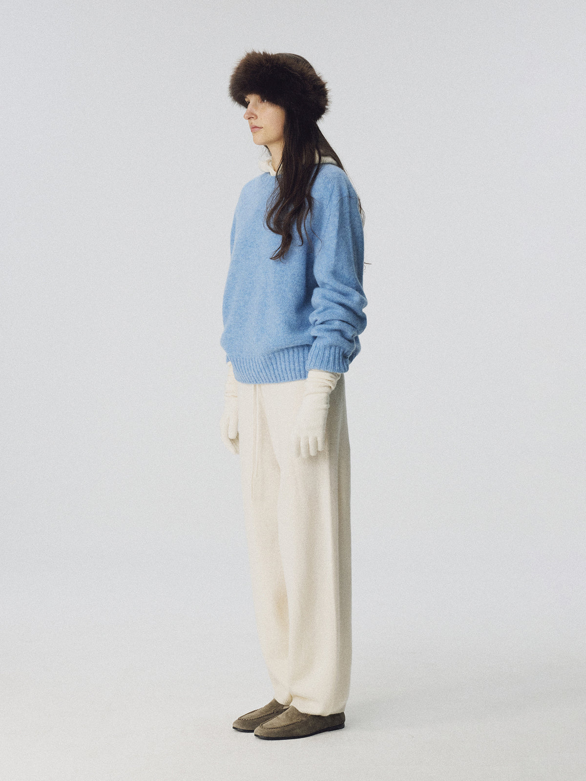 Nothing Written Kiri brushed wool pullover (Fog blue)