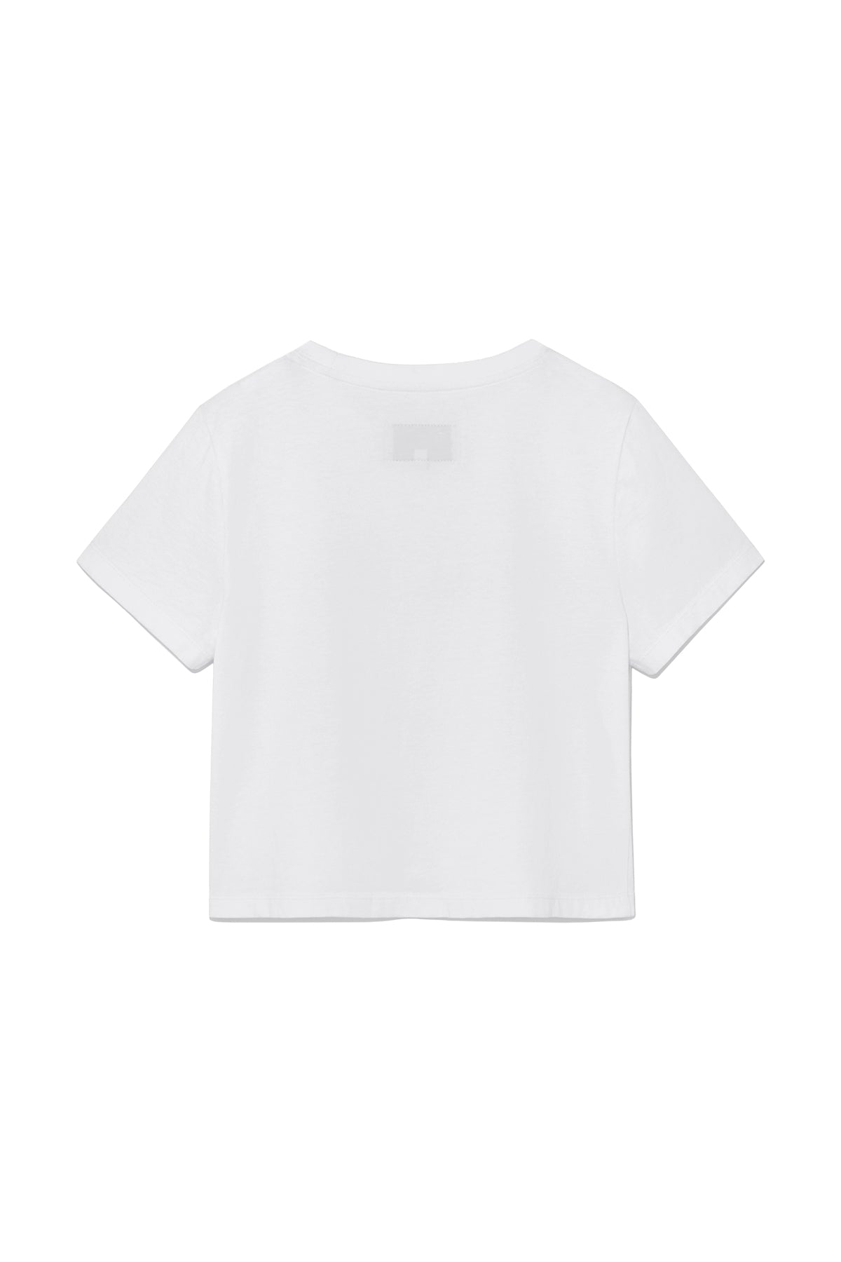 [matinkim] UNBALANCE TYPO LOGO CROP TOP IN WHITE