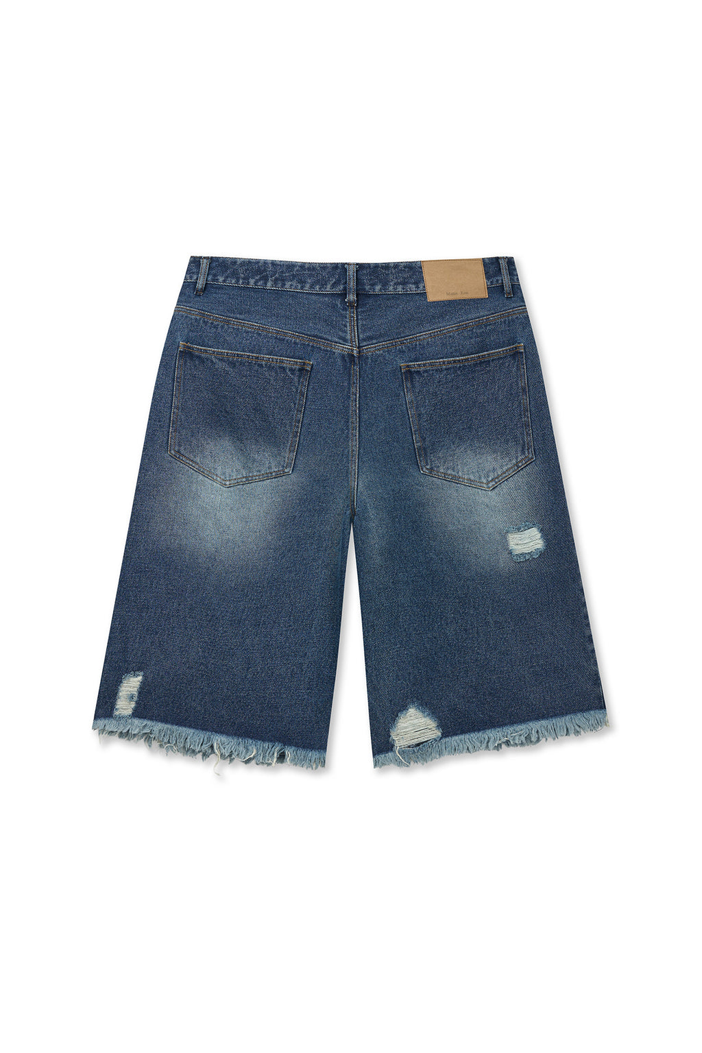 Matinkim Destroyed Bermuda Denim Pants For Men IN Navy