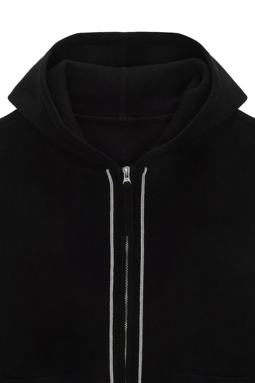 [matinkim] HOODY LOGO KNIT VEST FOR MEN IN BLACK