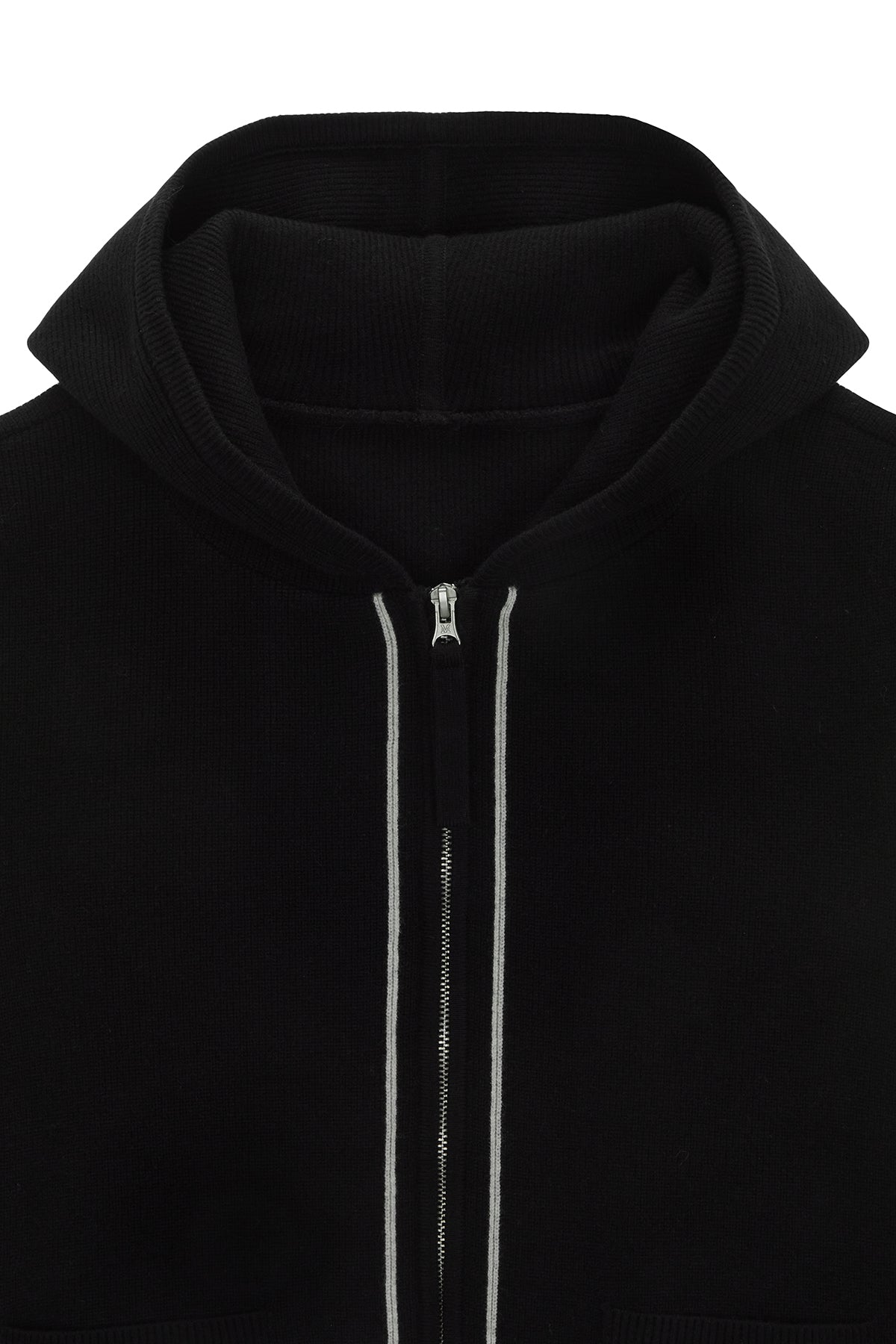 [matinkim] HOODY LOGO KNIT VEST FOR MEN IN BLACK