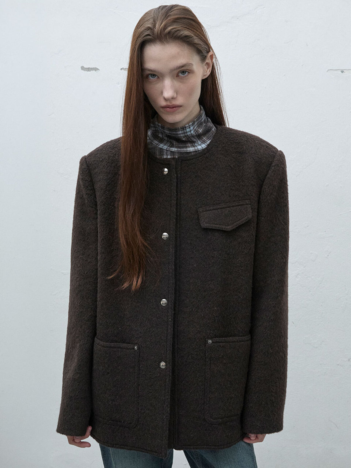 Raive Hairy Collarless Jacket