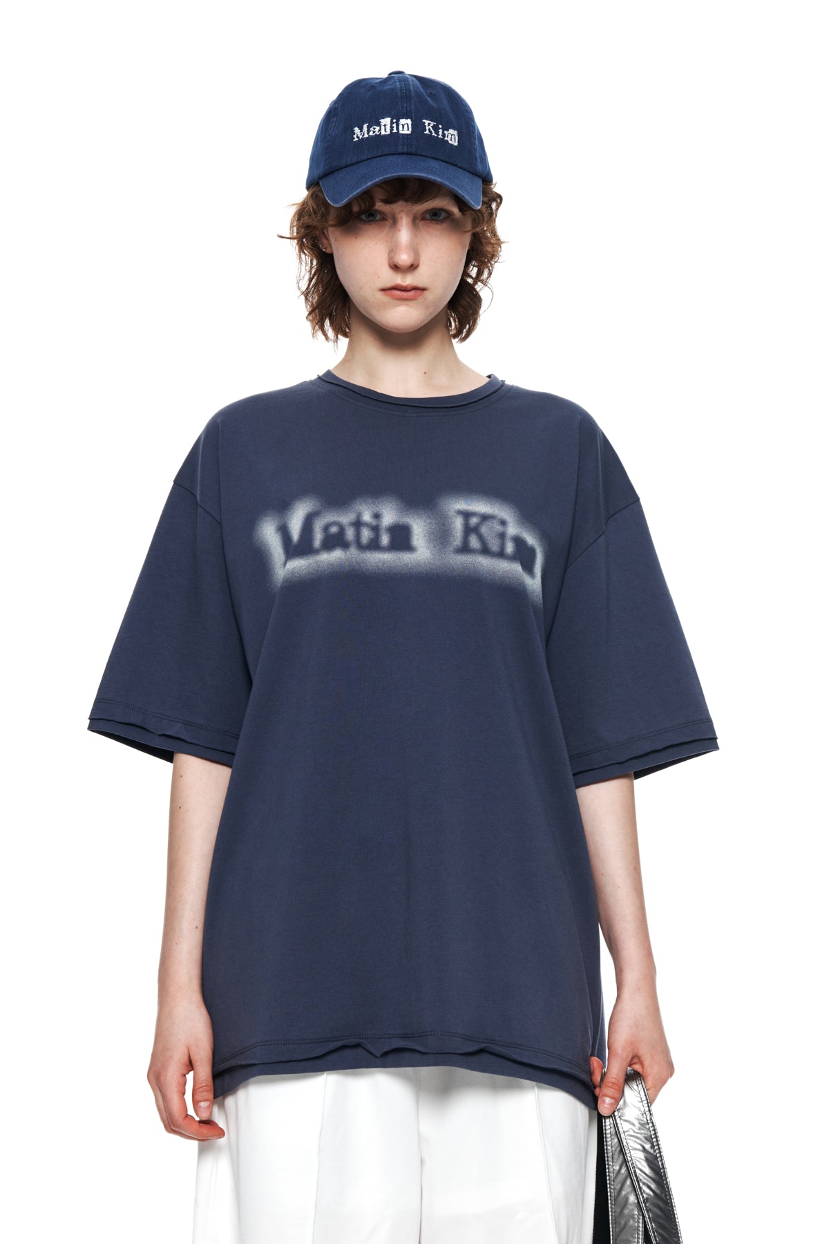 [matinkim] MATIN SHADE LOGO TOP IN SMOKE BLUE