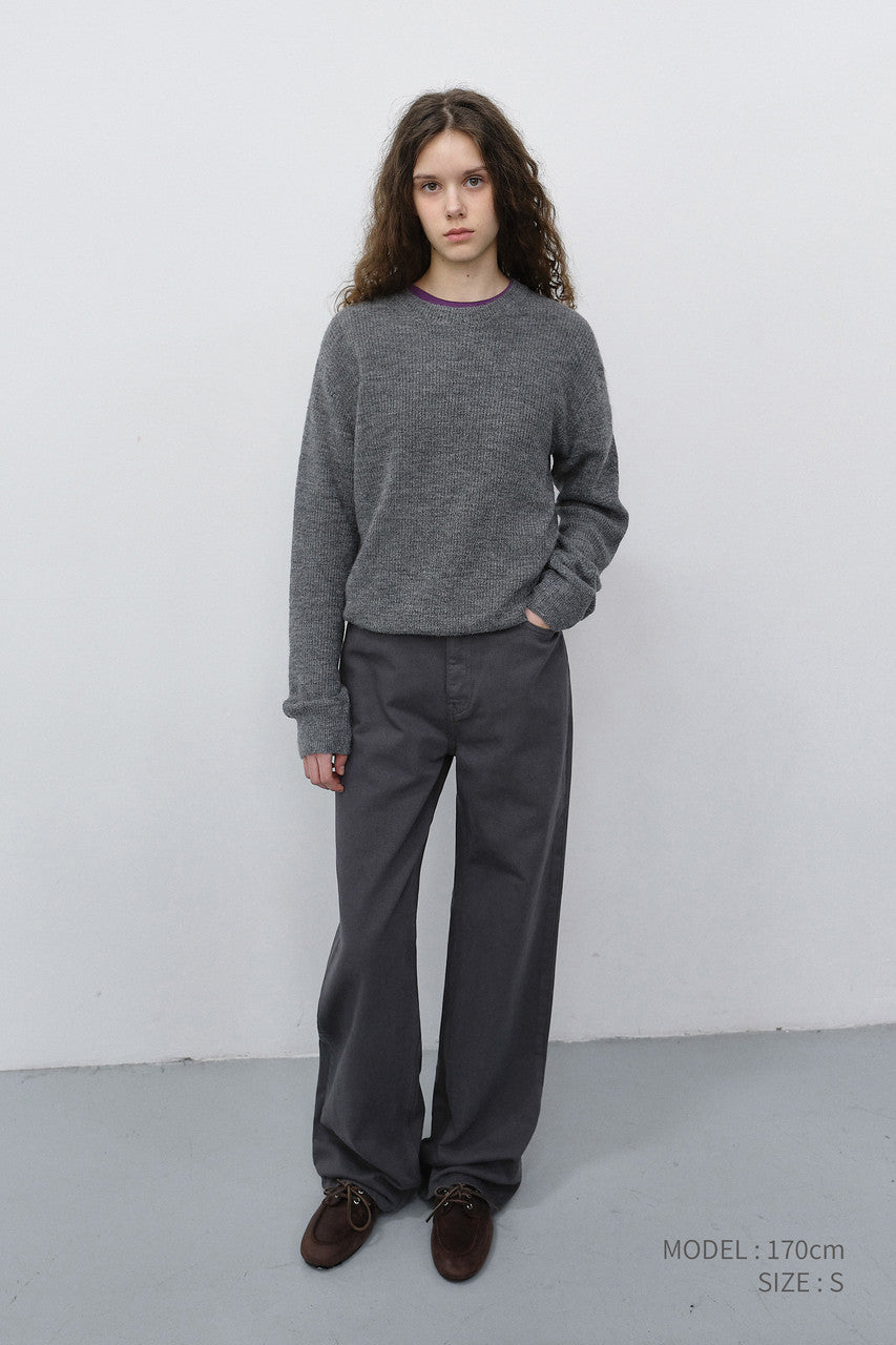 Dunst Unisex Hairly Sweater Melange Grey