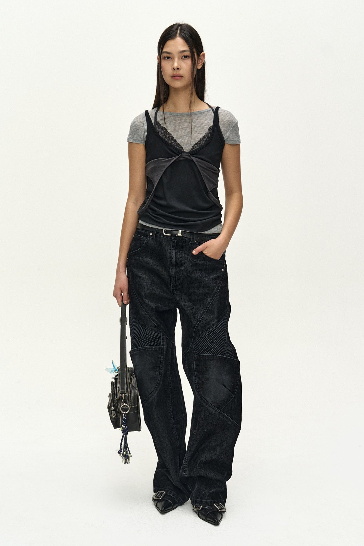 Andersson Bell Unisex Rodeo Biker Wide-Leg Jeans