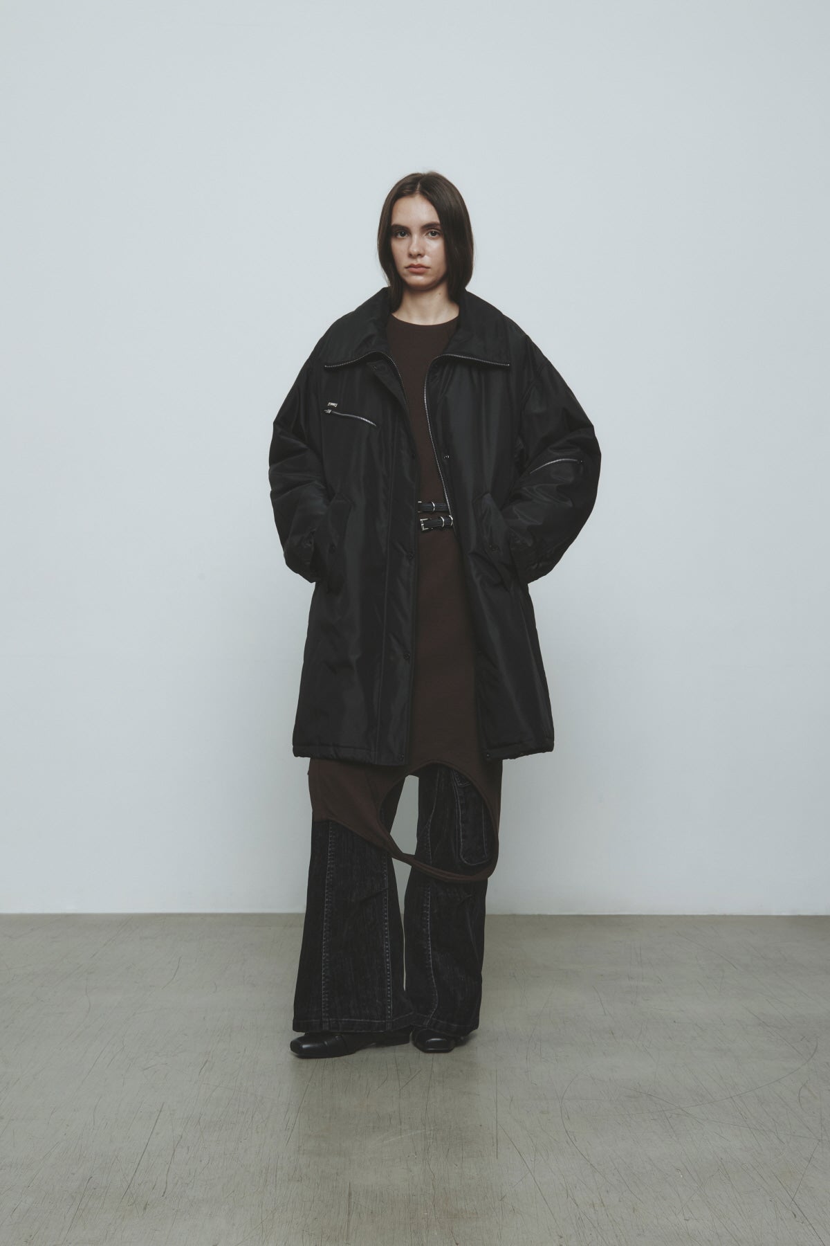 Matinkim Highneck Oversize Padded Jumper IN Black
