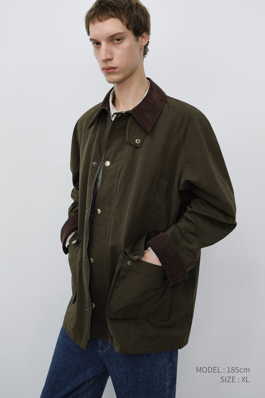 Dunst Unisex Waxed Cotton Hunting Jacket Khaki