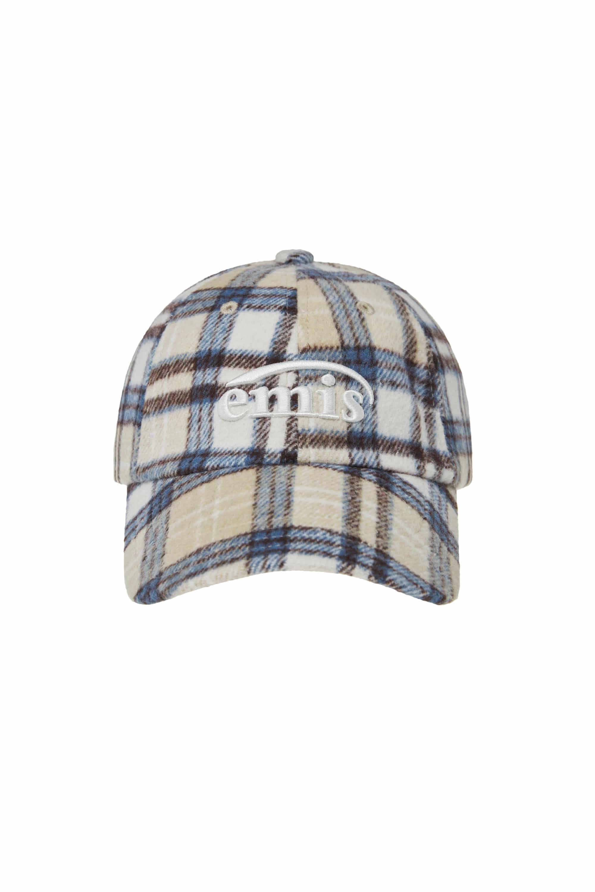 MULTI COLOR CHECK BALL CAP-BEIGE