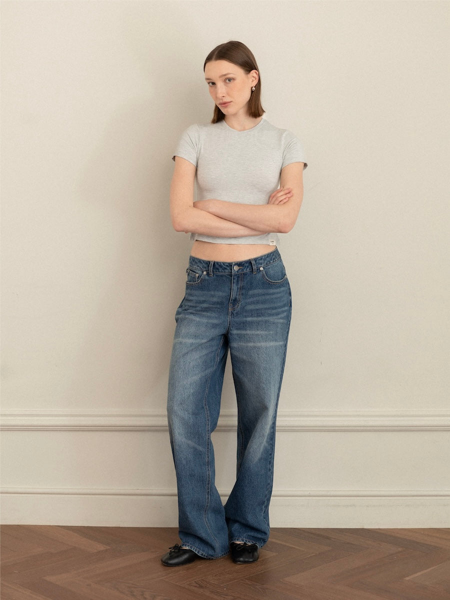 GLOWNY G Soft Baby Tee (Melange Gray)