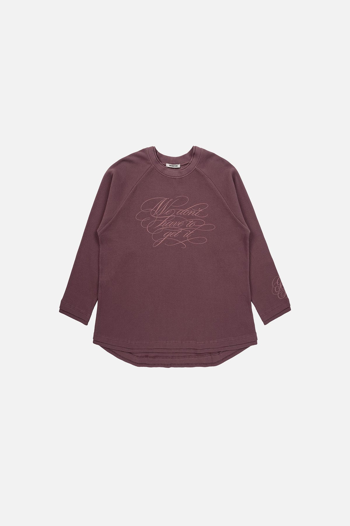 Instantfunk Waffle Graphic Oversized T Shirt - Burgandy