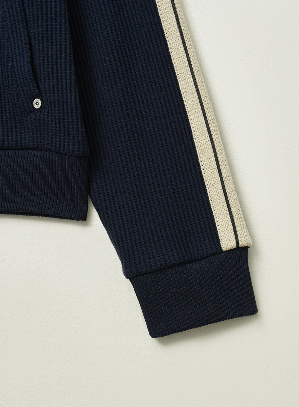 [satur] (W) Lawton Waffle Collar Track Zip-up Jacket - Navy