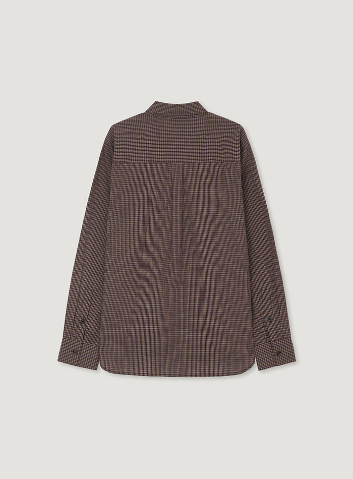 Mango Maniplease Coco Check Shirt Burgundy