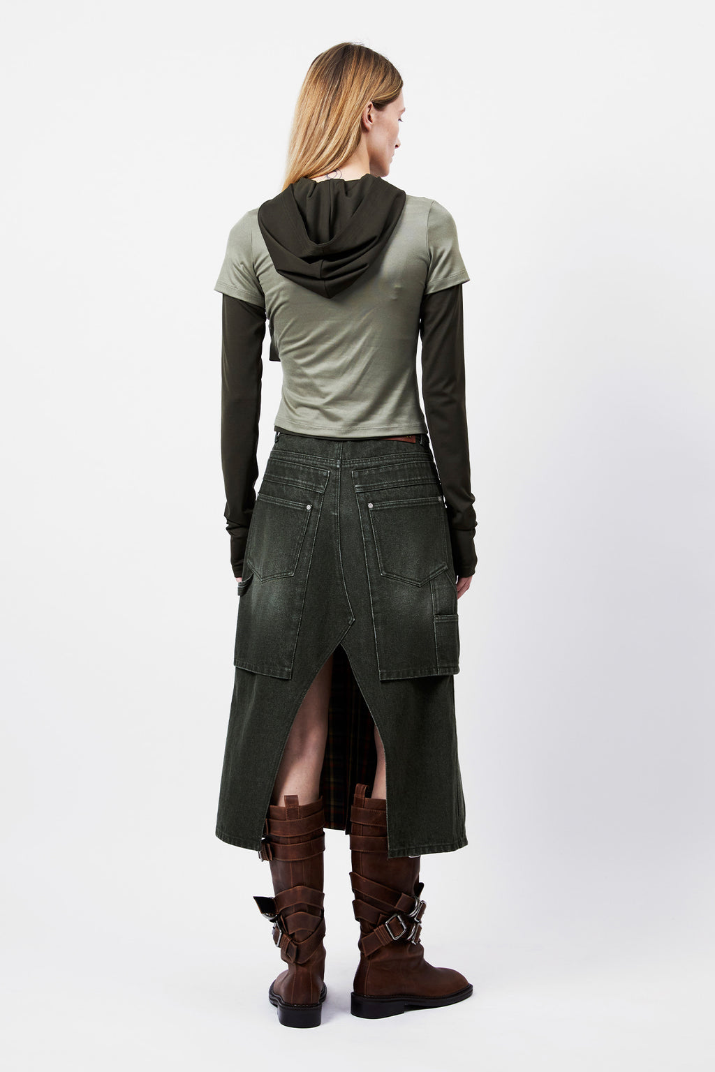 Andersson Bell Raptor Layered Pleats Skirt Green)