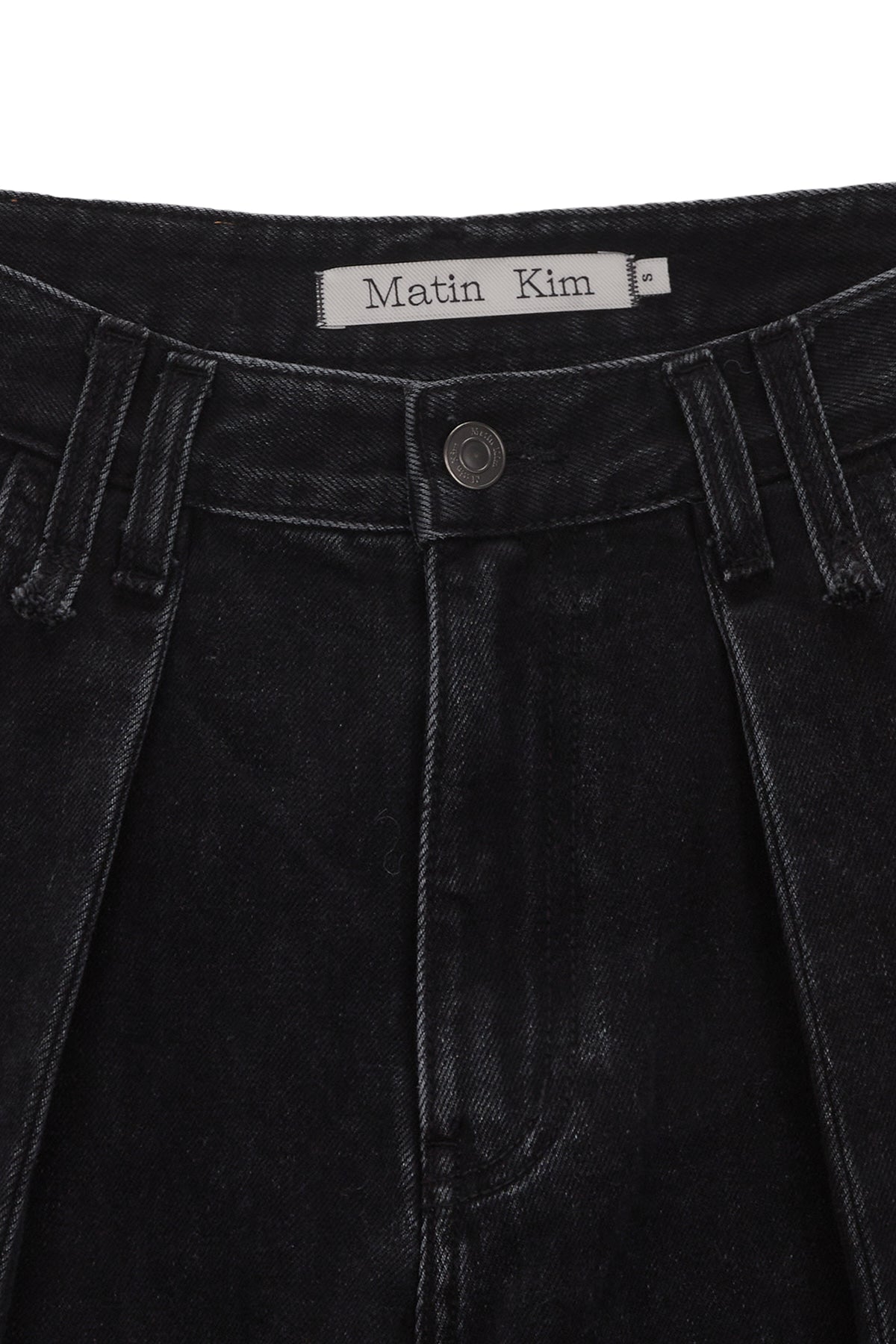 Matinkim Tuck Point Wide Denim Pants IN Black
