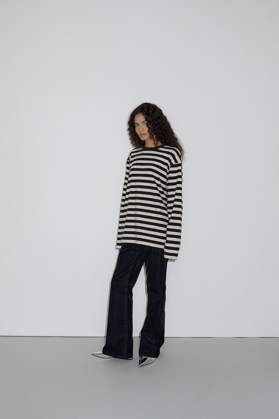 Overdueflair Stripe Fluffy T-Shirts
