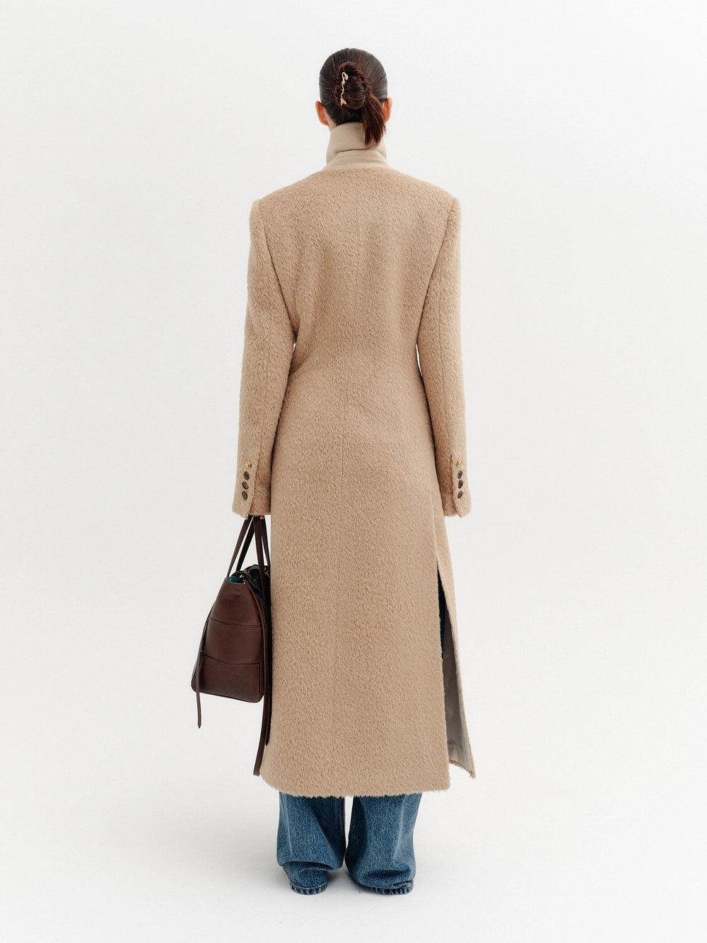 EENK Tailored Wool Long Coat - Beige