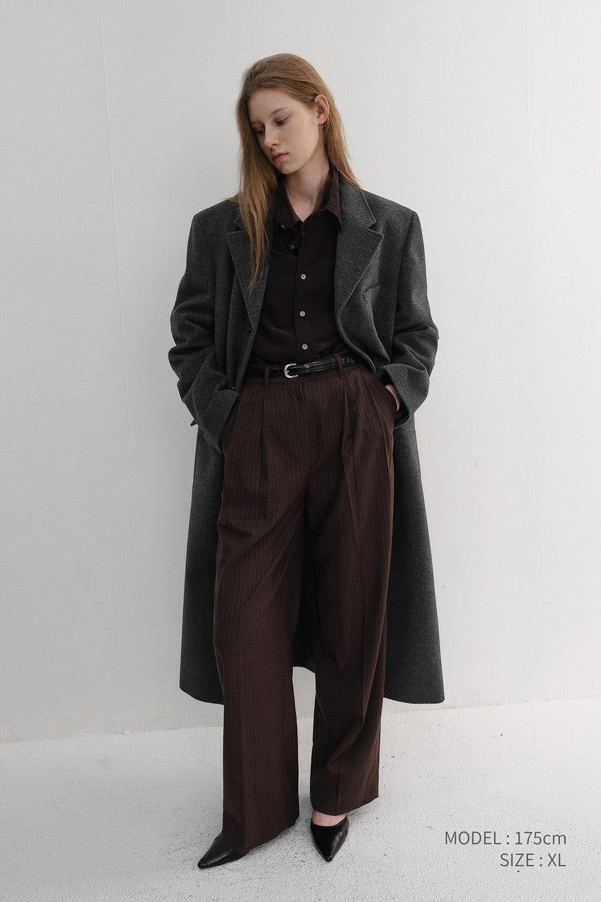 Dunst Unisex 2-Way 3 Button Cashmere Coat Charcoal Grey