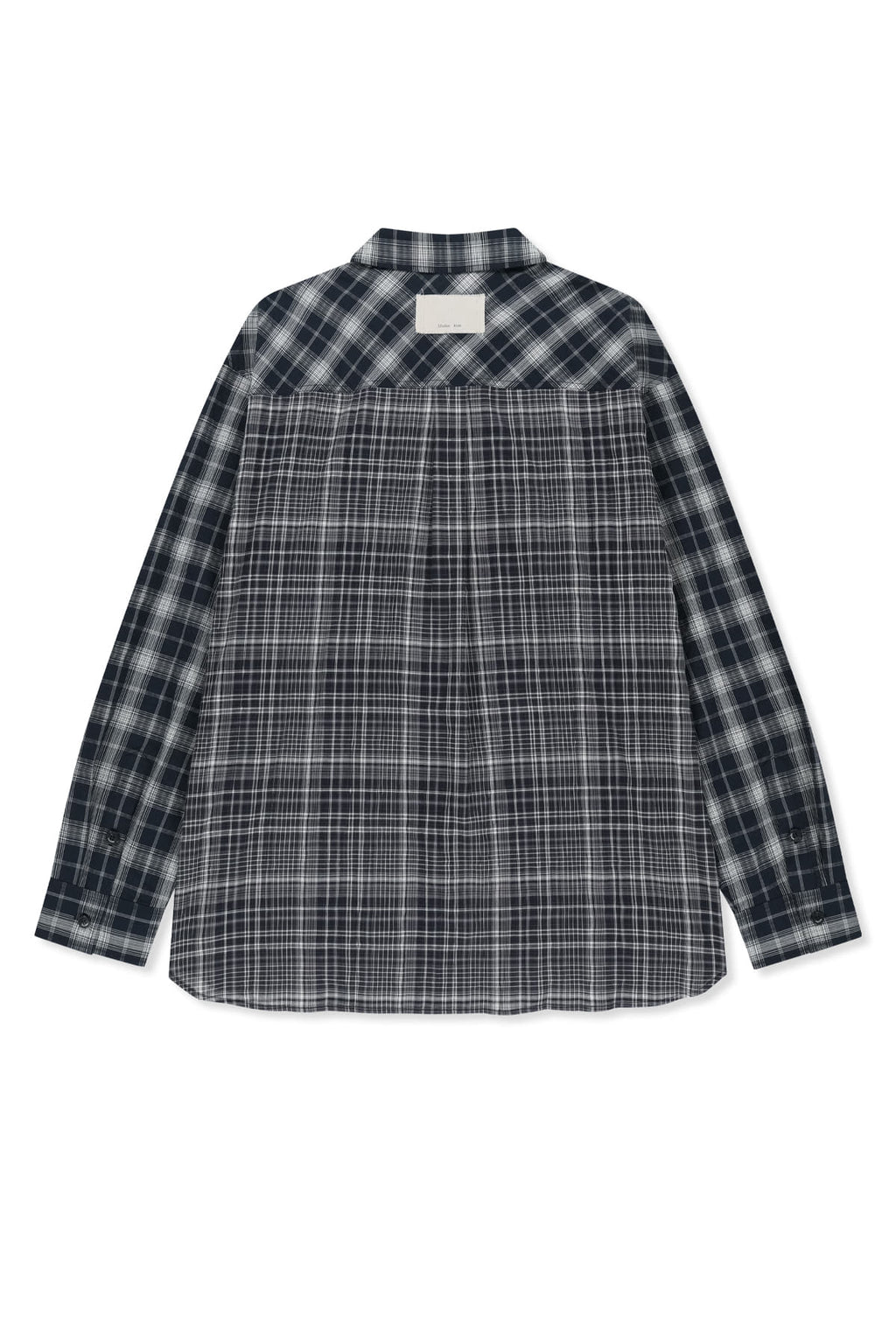Matinkim Mixed Check Over Fit Shirt IN Navy