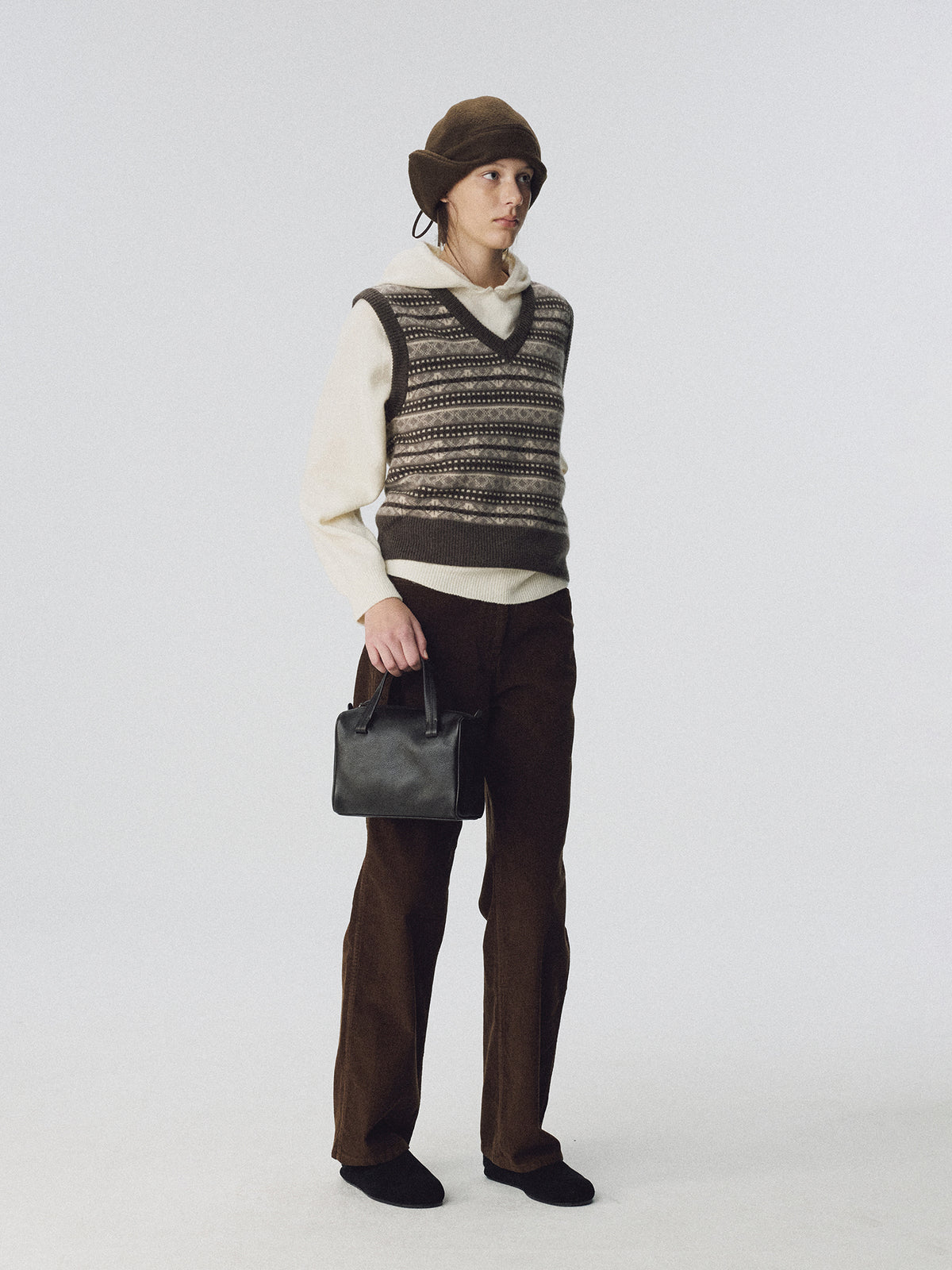 Nothing Written Wool earflap trapper (Deep brown)