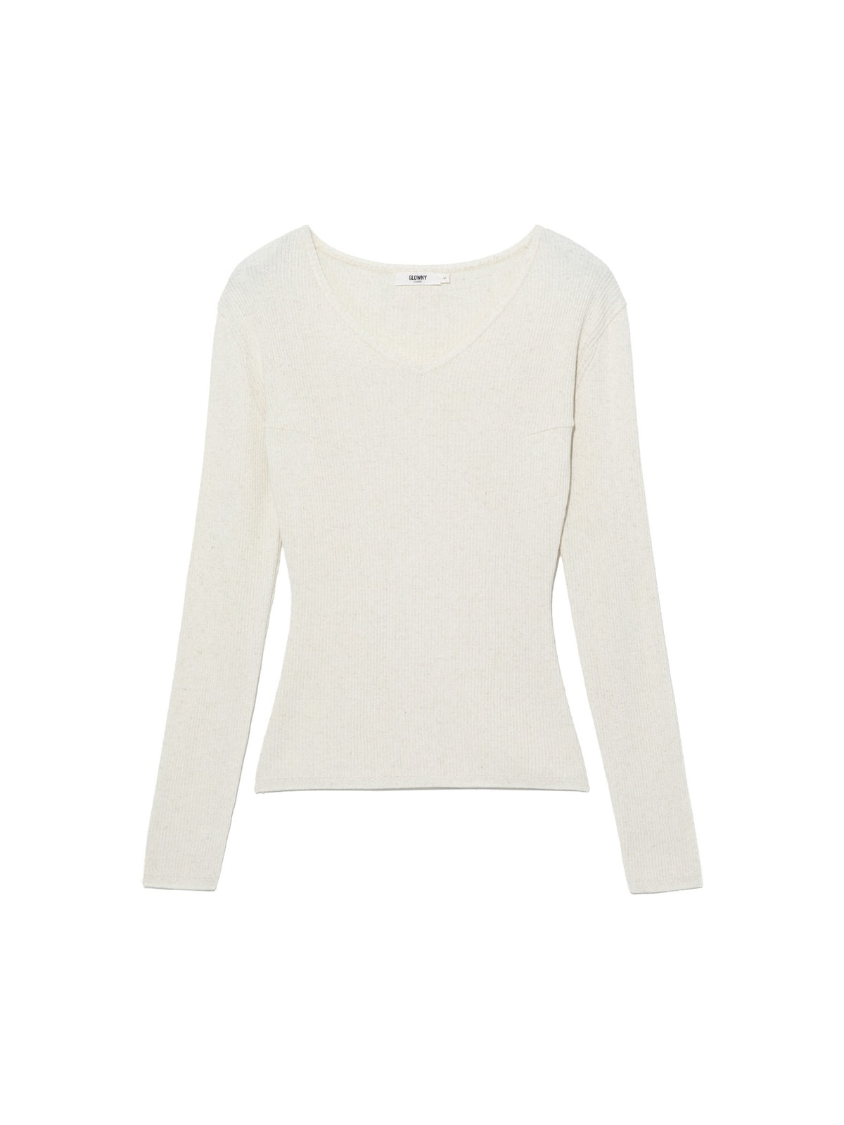 GLOWNY G Classic Rib V-Neck Knit (Oatmeal)