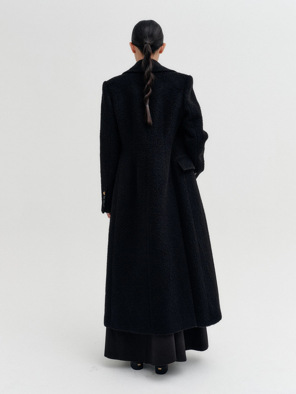 EENK Tailored Wool Long Coat - Black