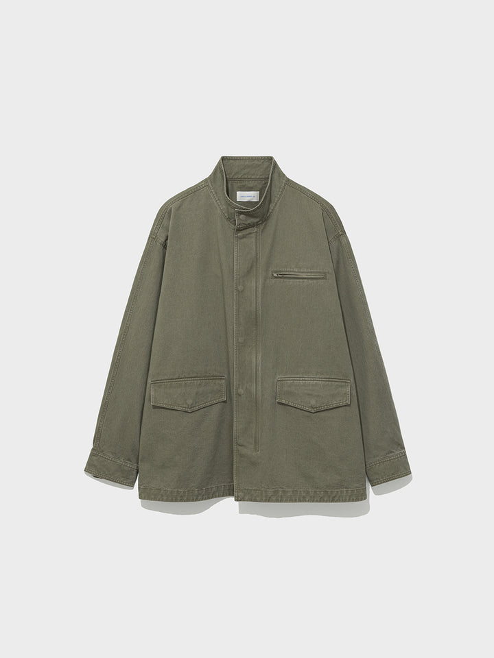 Low Classic Washed Cotton Utility Jacket Khaki