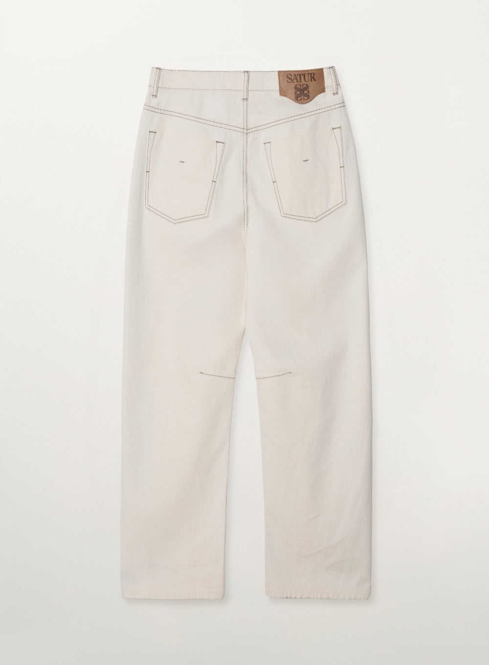 Satur Round Color Denim Pants - Ecru
