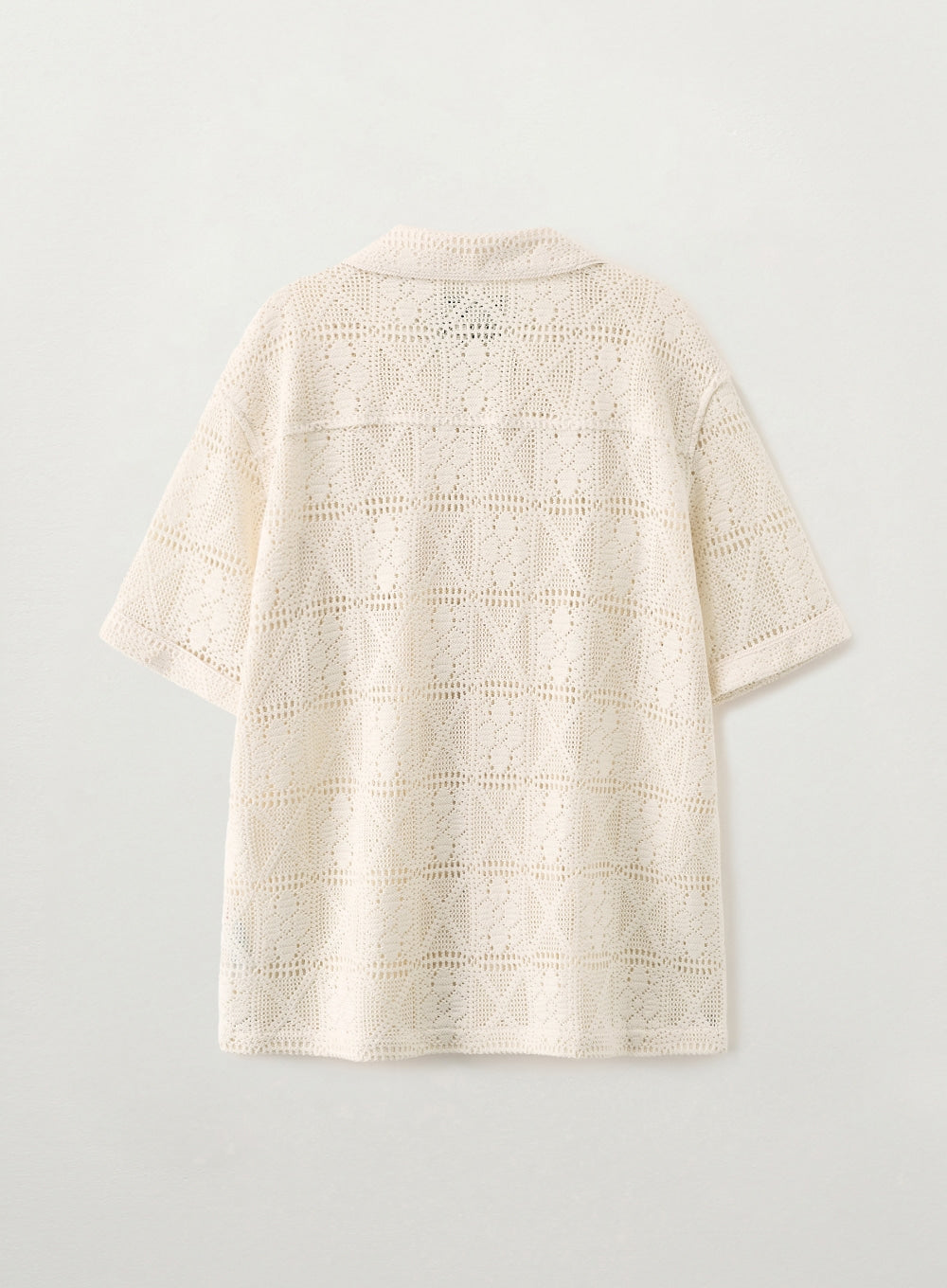 Satur Crochet Collar Half Shirt - Cream