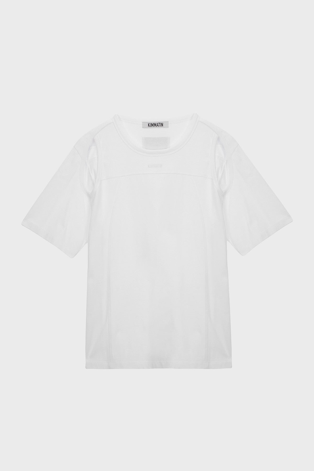 Matinkim Shoulder Hole Half Sleeve Top IN White