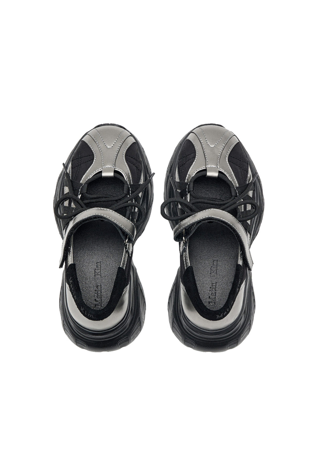 Matinkim Lace UP Chunky Ballet Sneakers IN Dark Silver