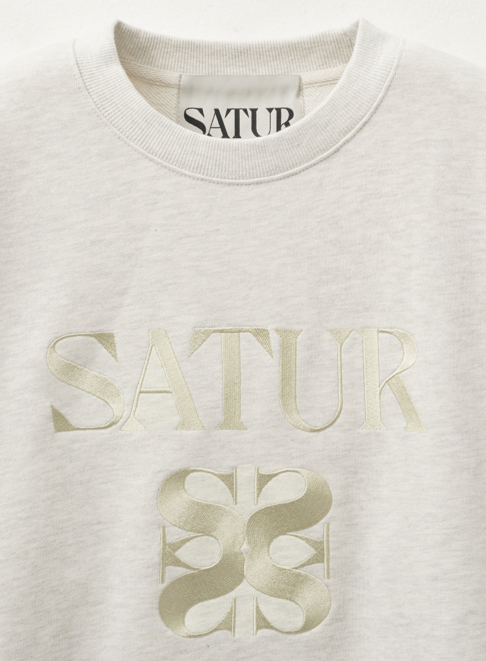 [satur] (W) Classic Logo Sweatshirt - Ivory Beige
