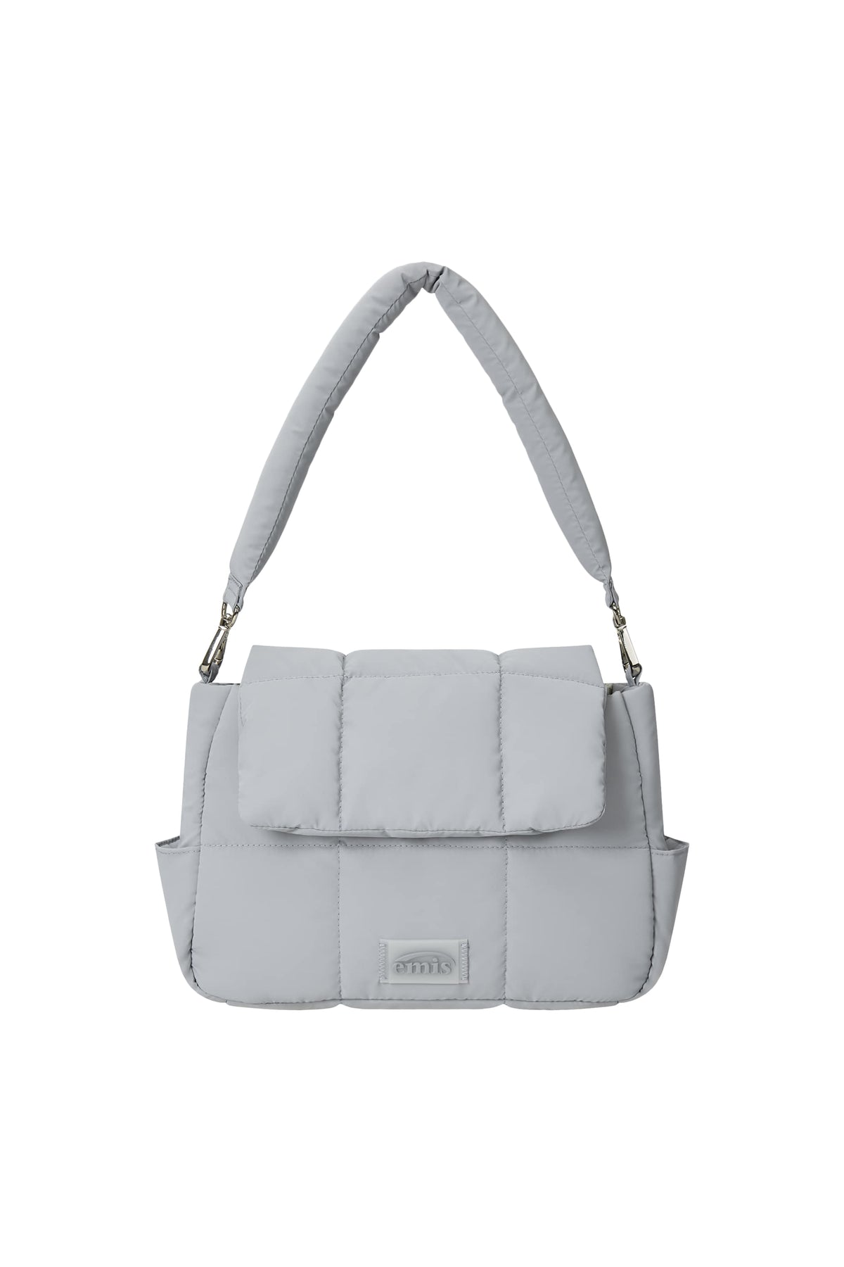 Emis Puffer Flap Hobo Bag-Ash Blue